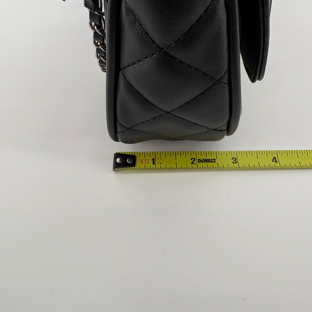 Bam Forever Black Quilted Rhinestone Flap Crossbody Bag - Excellent Condition - Picture 10 of 11